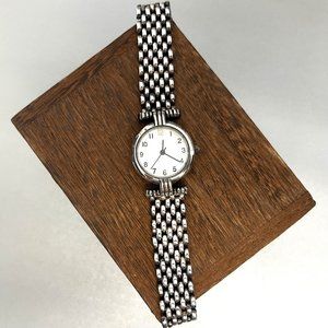 Sterling Silver 925 Italy Bracelet Link Watch Round Face Vintage Running GUC